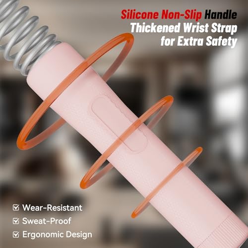 Cordless Ropeless Battle Ropes for Home Gym – Portable Weighted Workout Rope for HIIT, Cardio & Strength Training, Low-Impact Full Body Exercise Equipment for Men & Women - color: Pink