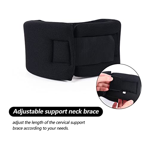Soft Foam Neck Brace Universal Cervical Collar, Adjustable Neck Support Brace for Sleeping - Relieves Neck Pain and Spine Pressure, Neck Collar After Whiplash or Injury(Black 2.5" Depth Collar, M) - size: Medium, style: Black, 2.5" Depth