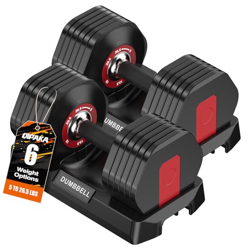 Adjustable Dumbbells Set All in One Free Weights Set for Home Gym | 25/26.5/52.5/55/85lbs Weights Dumbbells Set, 1 Sec Adjust Weights with Anti-Slip Handle for Home Fitness - color: 26.5lb-pair