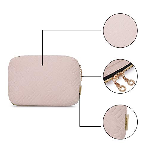 BAGSMART Large Electronics Travel Organizer Case for Women, Pink | Travel Essentials, Cord Organizer, Cable Organizer Bag, Travel Accessories for Women - color: A-Pink