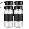 Small Glass Shaker Bottle, 4 Pack 16oz BPA Free Odorless Shaker Bottle with 304SS Mixing Ball and Removable Cleaning Brush for Fitness & Protein Shakes(Black-4Pack) - style: Black-4Pack