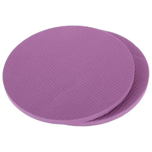 Didiseaon 2pcs Non-slip Yoga Knee Pads and Elbow Support Mats, 10mm Thick Purple Pilates Kneeling Cushions with Anti-skid Silicone Surface for Indoor Exercise and Home Workout