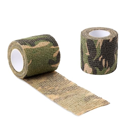 Sensi Wrap Grip Cover Sports Self Bandage Rolls 2-inch x 5-Yards 24pcs (Jungle Camo) - color: Camo