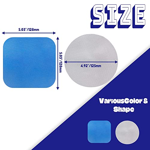 Jiozermi 4pcs Rubber Jar Opener Gripper Pads, Blue and Grey | Anti-Slip, Multi-Purpose, Kitchen Coasters, Bottle Lid Openers - color: Round Grey+Square Blue