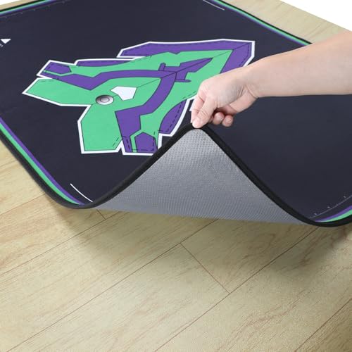Non-Slip Floor Chair Mat for Neon Genesis Evangelion EVA-00 Series Inspired Design 35"×47" - color: Purple + Green