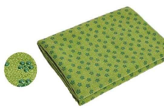 IBL-Yoga Towel, Hot Yoga Mat Towel - Sweat Absorbing Non-Slip for Hot Yoga, Pilates and Workout, 24x72 inches with Grip Dots (Green) - color: Green