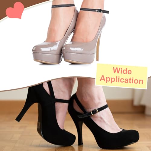 uxcell Replacement Ankle Strap for Heels Detachable Shoe Straps PU Leather Shoe Band - color: Piano Red