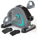 Under Desk Bike Pedal Exerciser Portable Mini Home Exercise Bike with 5LBS Flywheel Sitting Peddler Exerciser for Seniors Legs and Arms Trainer Physical Therapy Equipment Fitness Exercise Bicycle - style: grey