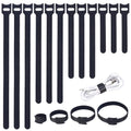 MVYC 200PCS Reusable Cable Ties Wire Ties Cord Organizer Cable Organizer Adjustable Cable Management Black 4+6+8+10 inch - size: 4+6+8+10 Inch (Black)