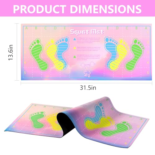 Non-Slip Squat Mat with Foot Position, Anti Slip Training Mat, Professional-Grade Exercise Mat Perfect for Squats, Squat Pads Can Activate Muscles, Versatility and Safety for Home Fitness Enthusiasts 31.5'' X 13.8'' - color: Pink