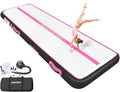 VOFiTNY All Purpose Gymnastics Mat 6.6/10/13/16/20 ft Sturdy Inflatable Tumble Track for Home/Gym - color: Pink/Black, size: 10ft*3.3ft*4inches(3m*1m*0.1m)