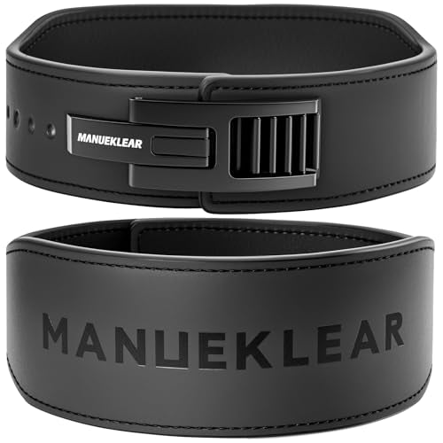 MANUEKLEAR Tapered Lever Weight Lifting Belt, 10MM Quick Locking Lever Belt Weightlifting Men, Lifting Belt Lever for Powerlifting & Deadlifts - color: Enigmatic Black, size: S (24-30inches)