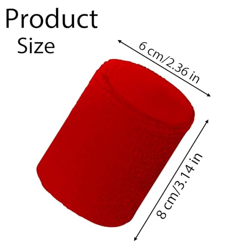 12 PCS Sweatbands Sports Wristband, Sweat Absorbent, for Basketball, Tennis, Football, Running - color: red