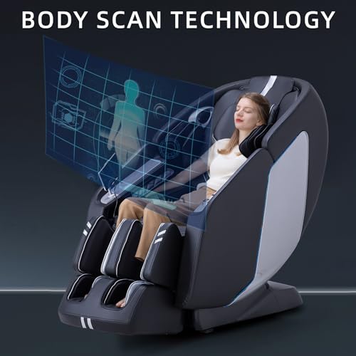 MassaMAX 4D Full Body Massage Chair for Daily Comfort Upgrade-Yoga Stretch, AI Voice Control, 55" SL Track, Zero Gravity, Extendable Footrest, 15 Modes, Foot Rollers, Waist & Calves Heating with Cover - color: Black