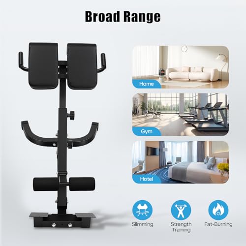 Back Extension Bench, 330 Lbs Weight Capacity, Back Exercise Equipment, Roman Chair Back Extension, Foldable Workout Bench Machine for Home
