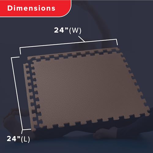 We Sell Mats 1/2 Inch Thickness Multipurpose EVA Foam Floor Tiles, Interlocking Floor Mat for Indoor Gym and Home Use, 24 in x 24 in, Brown, 100 Square Feet (25 Tiles) - color: Brown, style: 100 Square Feet (25 Tiles)