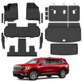 Floor Mats for Chevy Traverse 2024-2026 & GMC Acadia 2024-2026 & Buick Enclave 2025-2026 (Only 7 Seats) All Weather TPE Set Cargo Liner Door Sill Protectors Accessories, Black - size: For GMC Acadia 7 seats 2024-2026