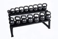 Ader Premier Kettlebell Set with DVD (5, 10, 15, 20, 25, 30, 35, 40, 45, 50lb) Rack and Rubber Mat
