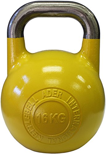 Ader Pro-Grade Int'l Kettlebell 8kg,12kg,16kg,20kg,24kg,28kg,32kg - color: 16kg/35lbs Yellow