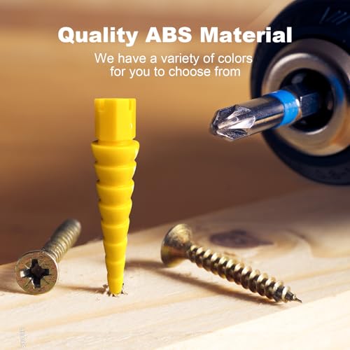 Yellow 12PCS Stripped Screw Hole Repair Anchor, Door Hinge Screw Hole Filler, Multi Use Wall Anchors, Fits Wood Screws Sizes #2 to #16 - color: Yellow