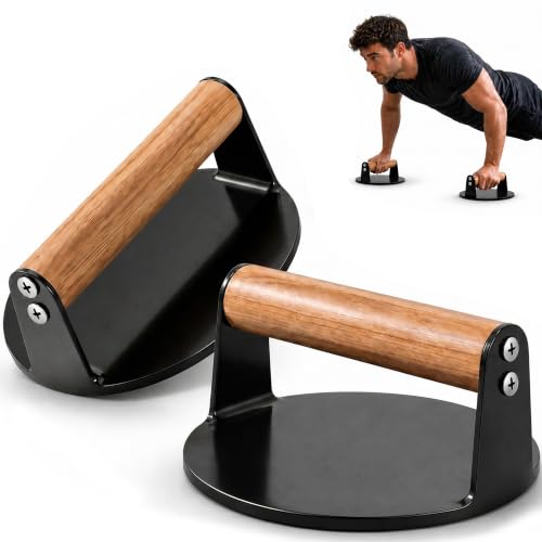 Heavy Duty Push Up Bars with Beech Wood Handles, Iron Push Up Stands for Floor, 220LBS Support Non-Slip Portable Pushup Handles, Home Gym Equipment for Chest Arm Full Body Strength Training Men - color: Black (circular)