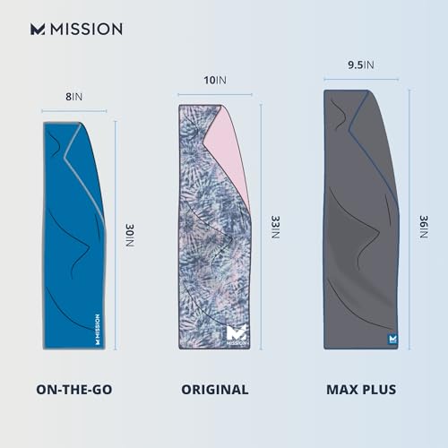 MISSION Max Plus Cooling Towel- Soft, Durable Microfiber - Cools Up to 3 Hours - UPF 50 Sun Protection - Machine Washable - color: Mission Blue