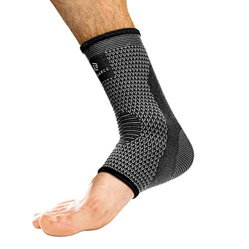 Benmarck Achilles Tendon Support Brace, Plantar Fasciitis Sock, Ankle Compression Sleeve For Running, Tendonitis and Flat Feet Relief - color: Gray Black