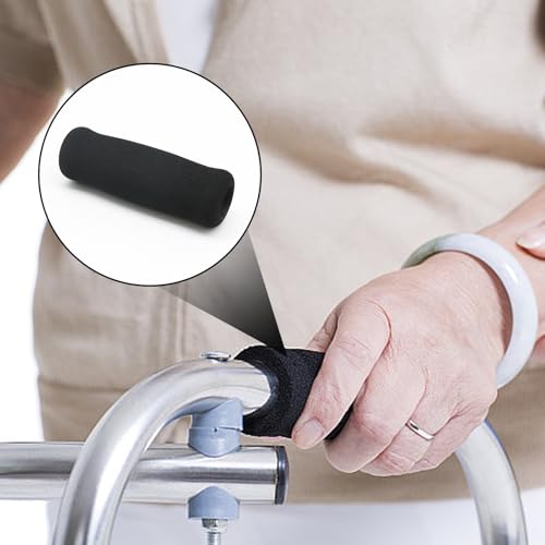 4Pcs Walking Cane Hand Grips - Black Foam Replacement for Offset Canes - size: 0.8