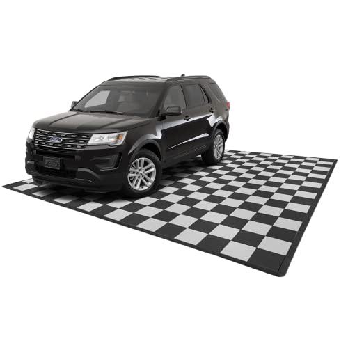Speedway Garage Floor Mat Kit for 2-Car, Large, Checkered - Black/White - color: Checkered - Black/White, size: Garage Kit - 2-Car