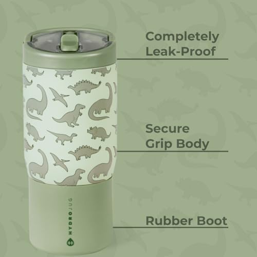 HydroJug Sport 14 oz Insulated Kids Water Bottle with Straw, Dinosaur - color: Dinosaur, size: 14oz