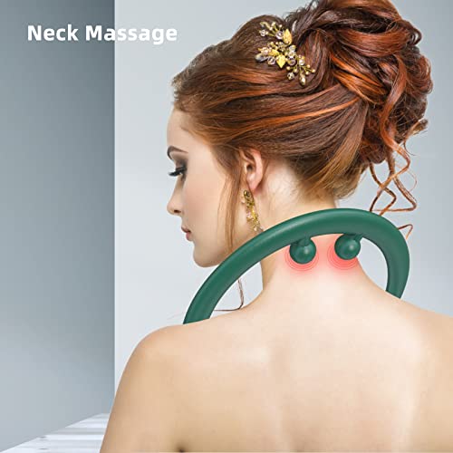 Back and Neck Massager - Greeen | for Trigger Point Fibromyalgia Pain Relief and Self Massage Hook Cane Therapy - color: Green