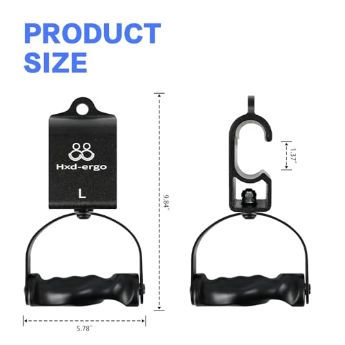 HXD-ERGO Rotating Pull-Up Handles-Ergonomic Exercise Handle for LAT Pulldown Attachments/Seated Rows/Barbell Handles -Quick Attachment to Bar for Strength Training Workout - color: Black