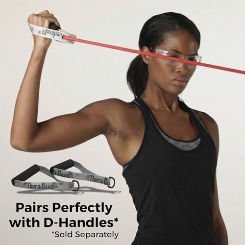 THERABAND Latex Resistance Tubing, Red, Medium Level 2, 25 ft Roll, Professional Grade for Upper and Lower Body Workouts, Cut-to-Length, Color-Coded Resistance Levels - color: Level 2 / Medium - Red, size: 25 Foot