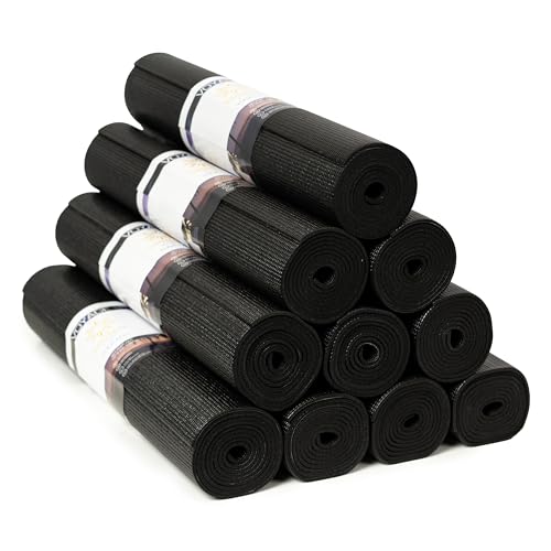 Voyage 5mm Studio Yoga Mats, 10 Pack, 72x24in - color: Black