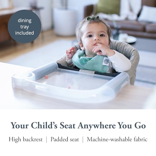 Inglesina Fast Table Chair - Cream + Fast Dining Tray - Portable Baby High Chair - for Babies & Toddlers up to 37 lbs - Fits Tables 0.8'' to 3.5'' Thick - Compact & Easy to Use - Travel Bag Included - color: Cream, style: Chair with tray