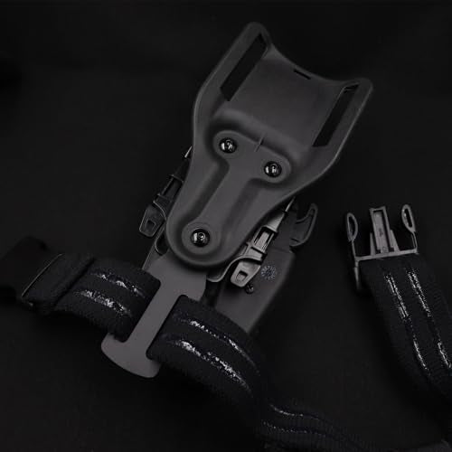 Tactical Leg Strap Drop Swivel Attachment for Holsters, Thigh Strap Belt for Leg Holster, with Quick-Release Buckle. - color: Leg Strap & Adapter-Black