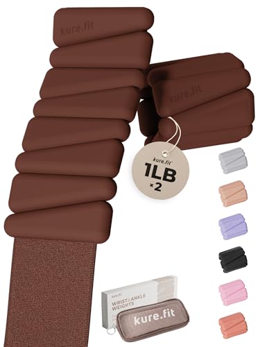 Pilates Weight | Wrist & Ankle Weights for Women | Weighted Bangles | 1LB/ 2LB Each (Set of 2) - color: Cocoa, size: 1 LB