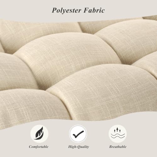 Indoor Bench Cushion for Indoor Furniture 48"x19" Beige 1 Pc | Thick, Stay in Place, Textured Fabric, for Entryway Window Shoe Storage and Kitchen Bench, Comfort Sitting, Upgrade Decor - color: Beige