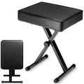 CAHAYA Keyboard Bench X-Style 3.5in Thick Padded Cushion Piano Bench Adjustable Height Keyboard Stool Chair Seat for Electronic Digital Keyboards Pianos CY0296 - color: Black, style: Upgrade Version