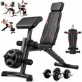 OPPSDECOR Adjustable Weight Bench, 800 LBS Foldable Workout Bench with Leg Extension & Preacher Curl, Extended Headrest, Incline Decline Flat, Heavy Duty Bench Press for Home Gym Strength Training