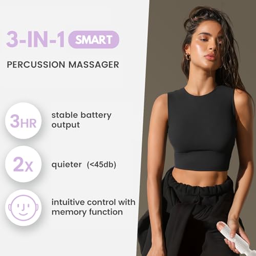 Niclove The Upgraded 3-in-1 Personal Massager – 3H Powerful Vibration, Quiet & Waterproof – 20 Modes 8 Speeds Muscle Therapy Stick for Deep Tissue, Sports Recovery, Cordless & Travel Friendly (Purple) - color: Purple