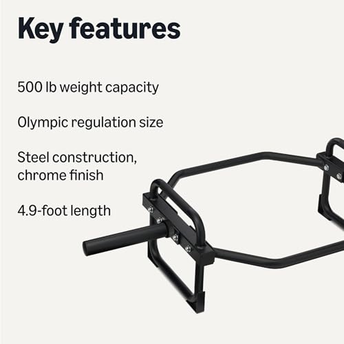 Amazon Basics Olympic Deadlift Hex Trap Bar, 2" Diameter