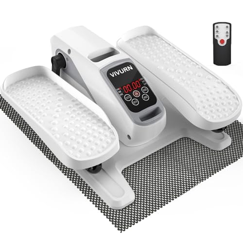 VIVURN-018 Under Desk Elliptical 12 Speed 5 Modes Mini Motorized Leg Exerciser While Sitting for Seniors As Seen on TV with Non-Slip Mat Quiet & Portable Electric Pedal Exerciser for Home and Office - color: White