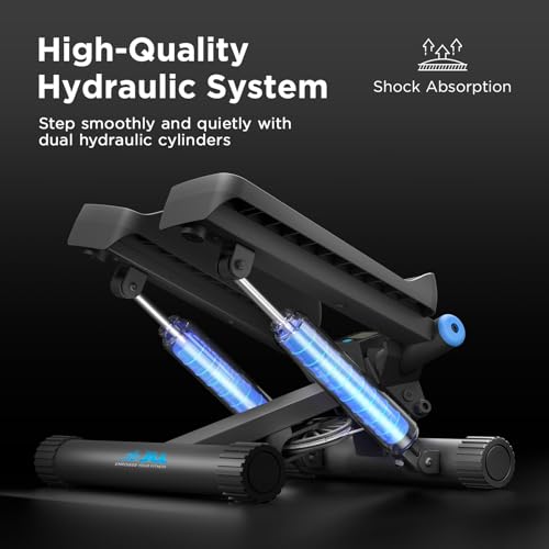 JLL Smart Twist Stepper Machine Stair Stepper with Resistance Bands | Twist Stepping Motion, Hydraulic Resistance, Resistance Bands, Bluetooth Tracking, Adjustable Height, Portable Design