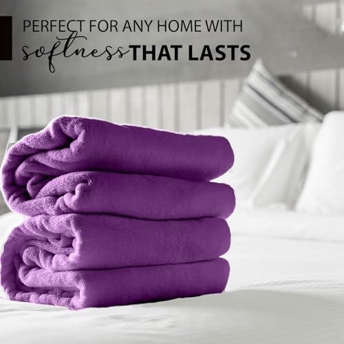 KAHAF COLLECTION 100% Cotton Bath Towels, 24x48 Pack of 6 Towels, Quick Dry, Highly Absorbent, Soft Feel Towel, Gym, Spa, Bathroom, Shower, Pool, Luxury Soft Towels (Light Purple, 24x48-6 Pack) - color: Light Purple, size: 24x48 - 6 Pack