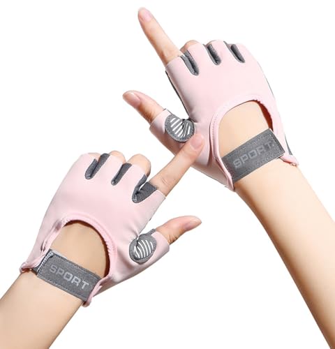 Women Workout Gloves Protection Dumbbell Glove Lightweight Breathable Glove - color: Pink, size: Medium