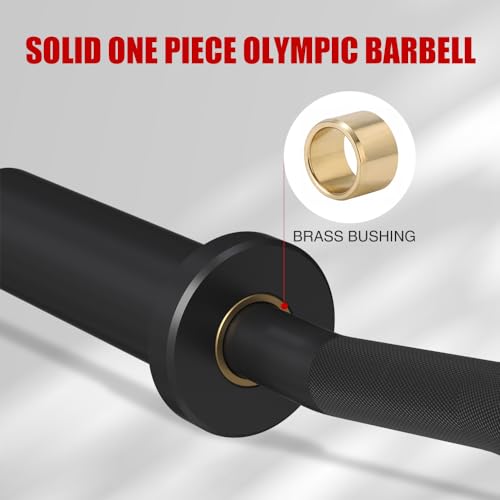 SPART Olympic Barbell EZ Curl Bar, 47INCH/4FT Strength Training Curling Bar with Knurled Grip Chrome Barbell Bar for Weightlifting, Copper Sleeve Barbell for 2-inch Weight Plates, 500 LBS Capacity - color: Black