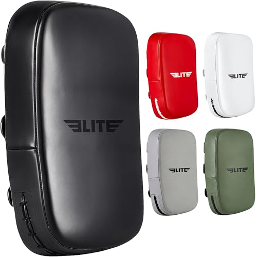 Elite Sports Muay Thai Kickboxing Training Pad for Kickboxing, MMA, Taekwondo, Karate. Ideal for Punches, Knees, and Kicks in Martial Arts Training (ONE PAD ONLY) - color: Solid Black