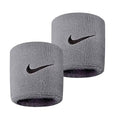 NIKE Premier Swoosh Singlewide Wristbands -Soft, Moisture-Wicking (1 Pair, 2.5" Wide) - color: Grey/Black