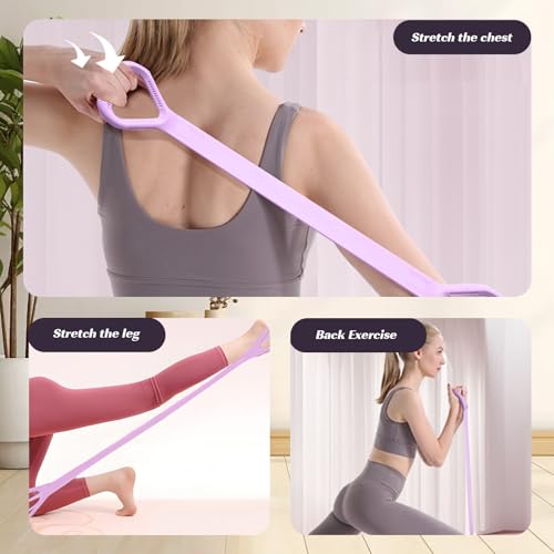 Resistance Bands, Figure 8 Fitness Resistance Bands with Handles, arm Bands for Workout - color: Purple